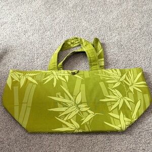Green Bamboo Print Tote Bag